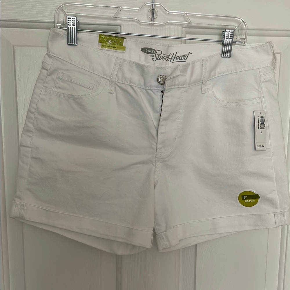 Old Navy White Jean Shorts Mid-Length